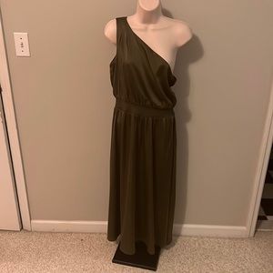 Nicole Miller One Shoulder Satiny Dress